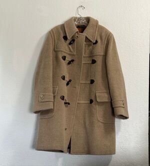 Vtg Lodenfrey Toggle Duffle Coat German Bavarian Wool Tan Brown 44 US L